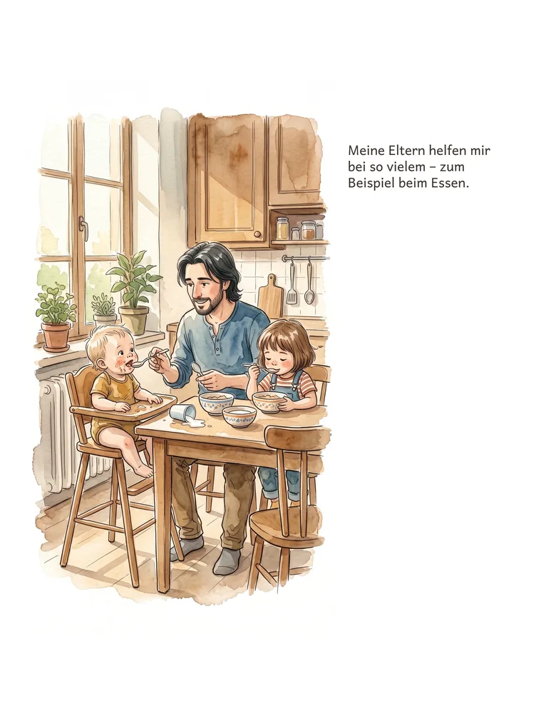 Meine Eltern helfen mir bei so vielem – zum Beispiel beim Essen.